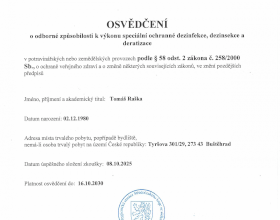 Osvědčení o odborné způsobilosti DDD 2